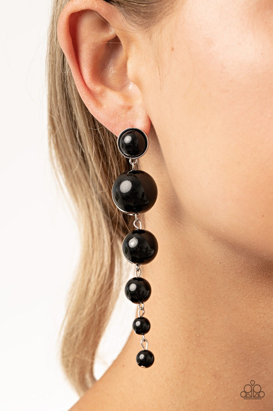 Living a WEALTHY Lifestyle Black Earrings Paparazzi Accessories. Free Shipping! #P5PO-BKXX-151XX