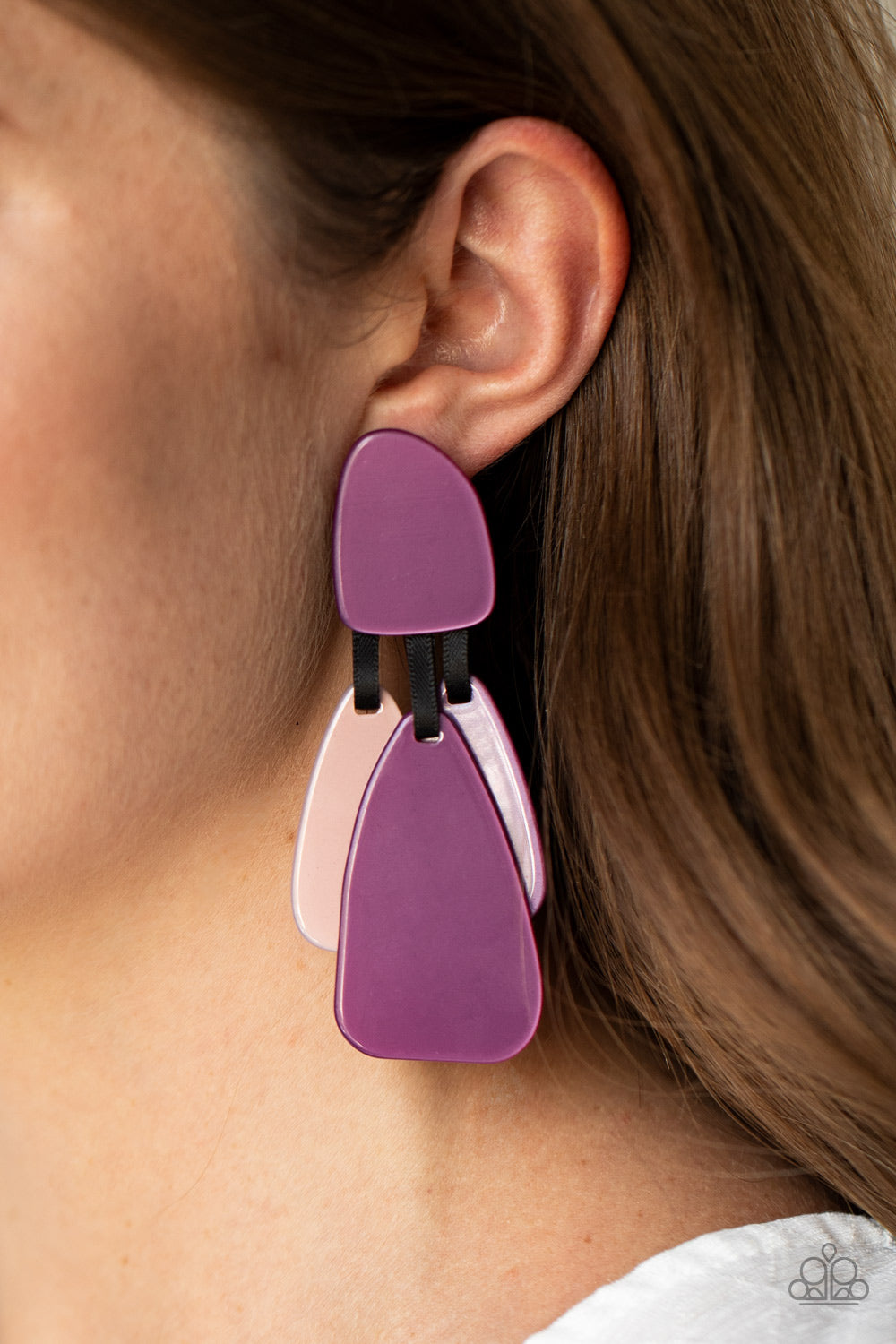 Paparazzi Earring ~ All FAUX One - Purple Acrylic Earring