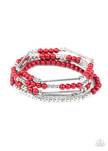 Load image into Gallery viewer, Paparazzi Bracelet ~ BEAD Between The Lines - Red
