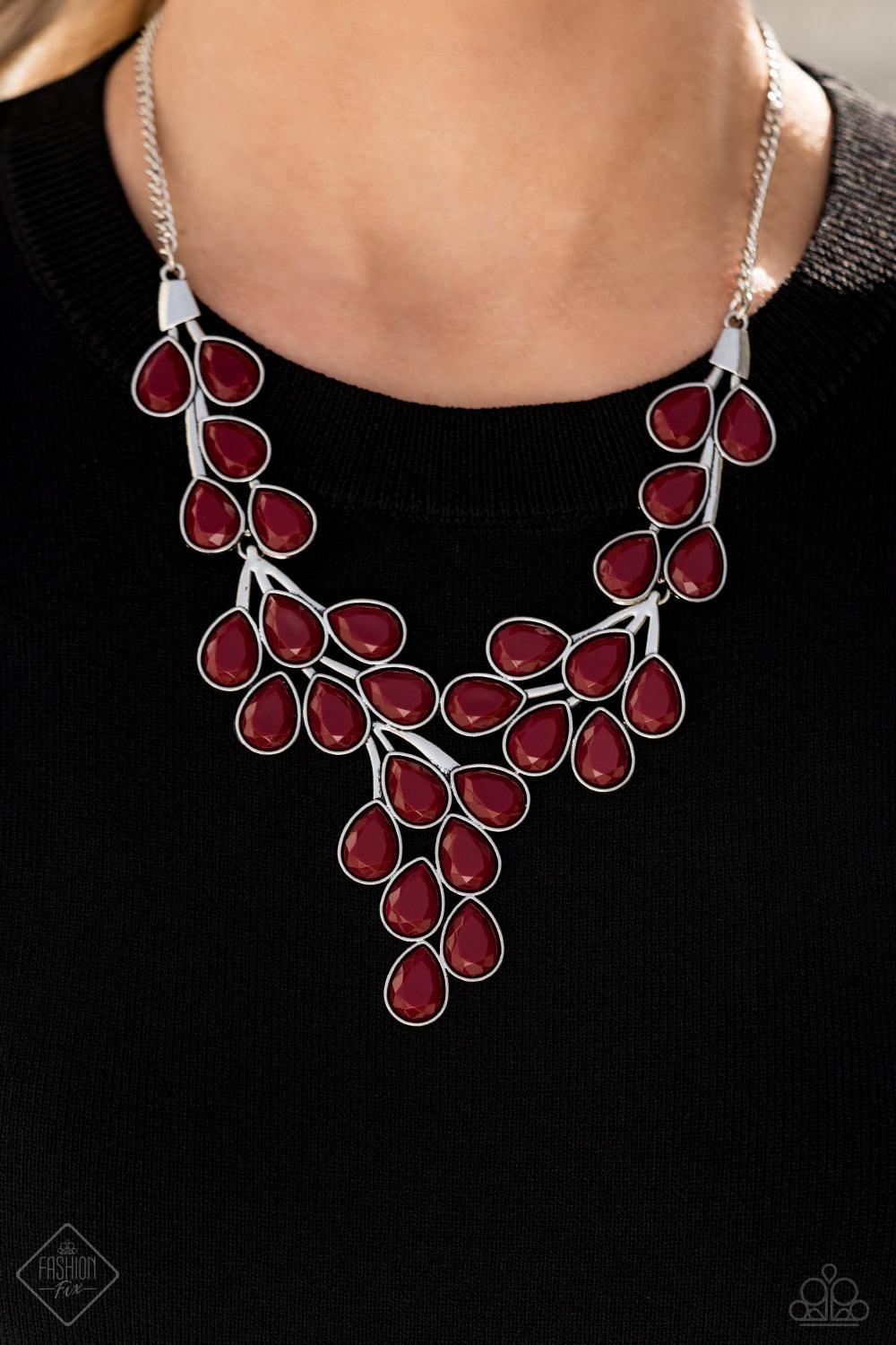 Eden Deity - Red Necklace Paparazzi Accessories Wine Red Fashion Fix Necklace
