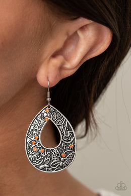 Paparazzi Botanical Butterfly - Orange Earring. Butterfly and Floral pattern. Subscribe & Save.