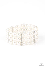 Load image into Gallery viewer, Modern Day Majesty - White Pearl Bracelet Stretchy Paparazzi Accessories
