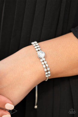 Paparazzi Gorgeously Glitzy - White Bracelets. Bridal or Prom. Subscribe & Save. #P9RE-WTXX-412XX