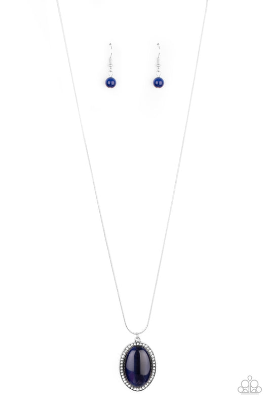 GLISTEN To This - Blue Necklace Paparazzi Accessories $5 Jewelry online. #P2RE-BLXX-302XX 