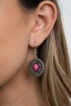 Load image into Gallery viewer, Alter ECO Pink Necklace Paparazzi $5 Jewelry comes with matching earrings.
