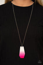 Load image into Gallery viewer, Paparazzi Necklace ~ Watercolor Skies - Pink Abstract Wooden Necklace

