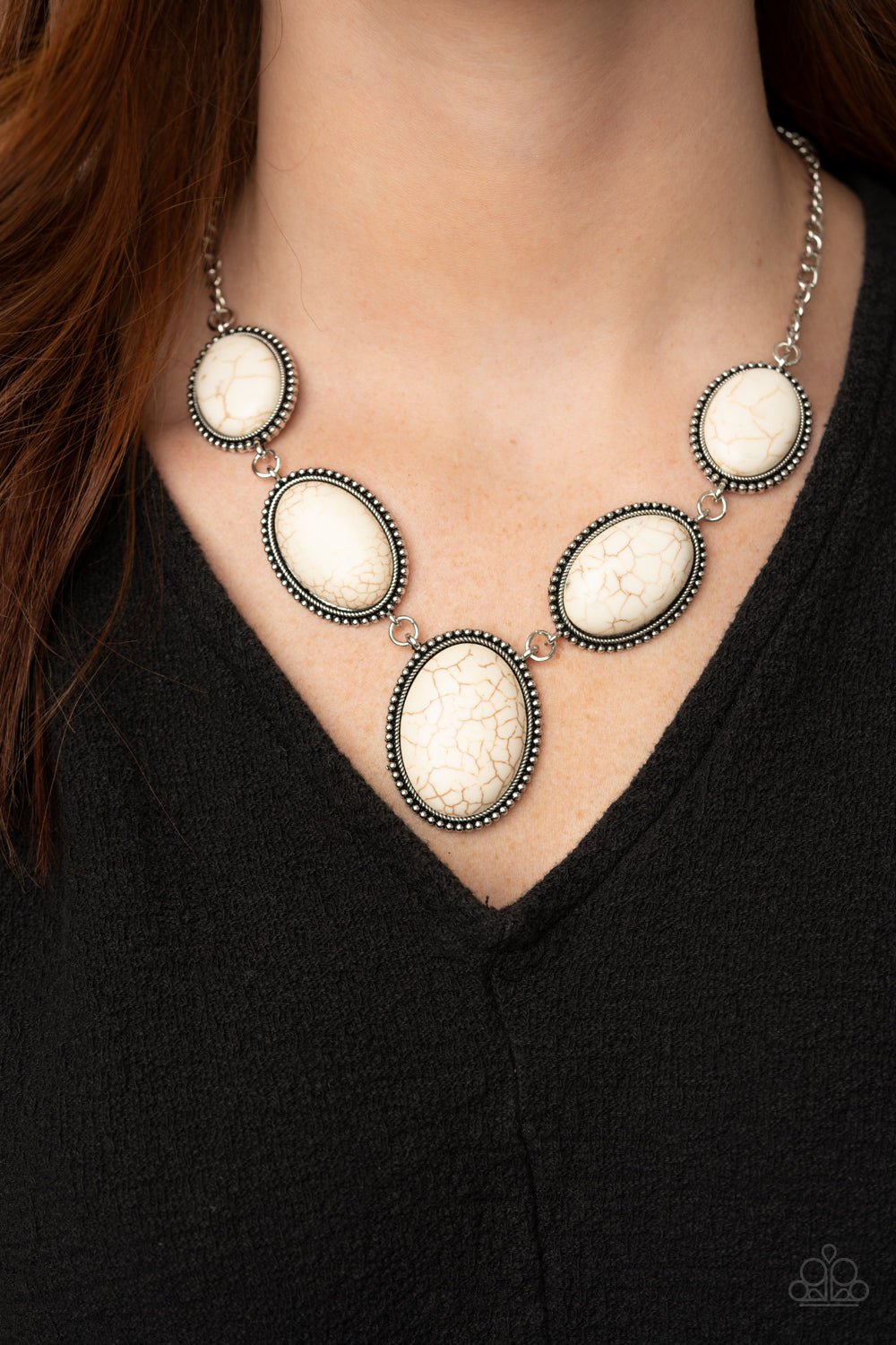 Paparazzi Necklace ~ River Valley Radiance - White
