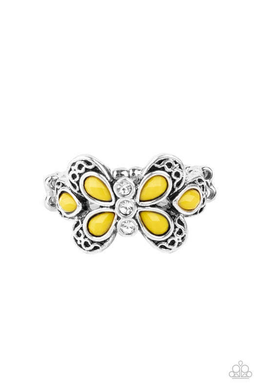 Paparazzi Ring ~ Boho Butterfly - Yellow Butterfly Ring