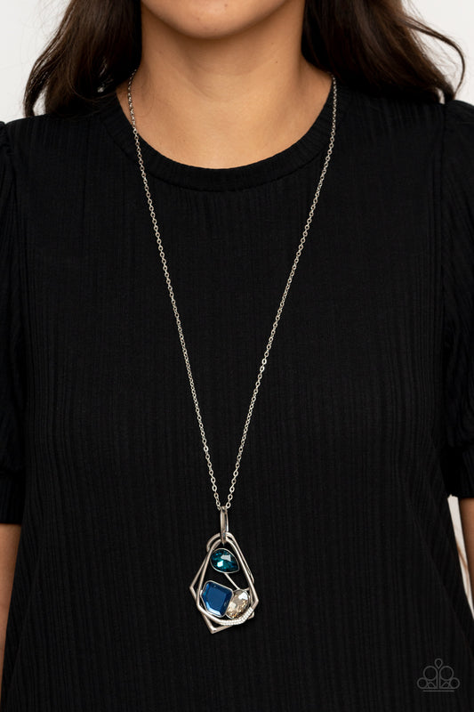 Paparazzi All Systems GLOW Blue Long Necklace. Get Free Shipping. #P2RE-BLXX-304XX