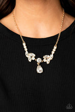 Load image into Gallery viewer, Paparazzi Necklace ~ Unrivaled Sparkle - Gold Teardrop Necklace
