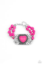 Load image into Gallery viewer, Paparazzi Sandstone Sweetheart Pink Bracelet. $5 Jewelry. Get Free Shipping. 
