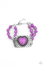 Load image into Gallery viewer, Paparazzi Bracelets ~ Sandstone Sweetheart - Purple Heart Bracelet
