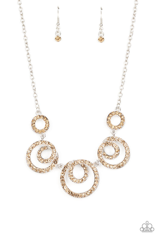 Total Head-Turner Brown Necklace Paparazzi Accessories $5 Jewelry #P2RE-BNXX-245XX
