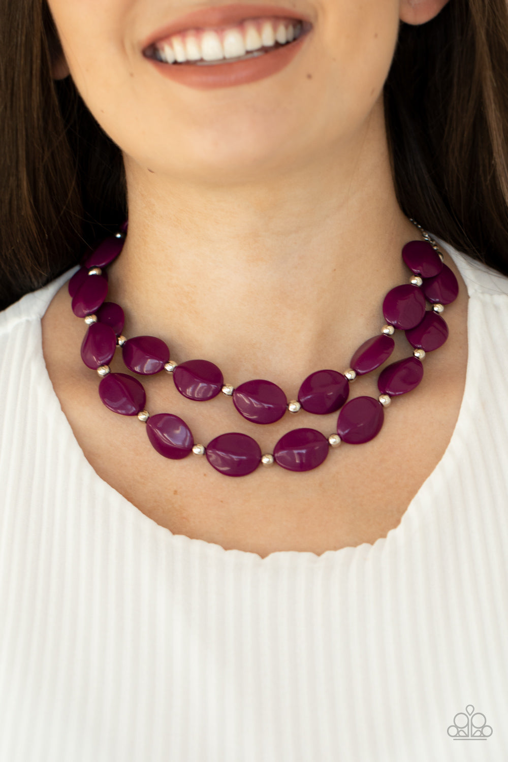 Paparazzi Necklace ~ Two-Story Stunner - Purple