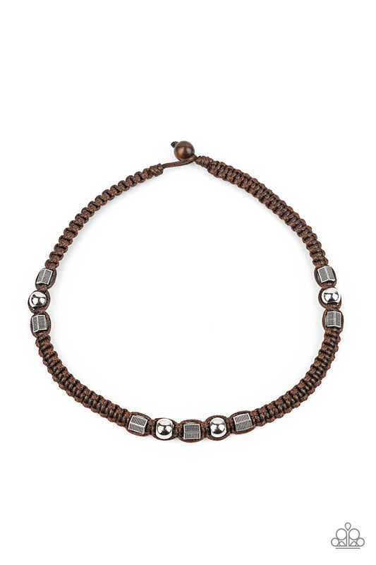 Take a Trek - Brown Necklace Paparazzi Accessories Men's Accessories Urban Necklace