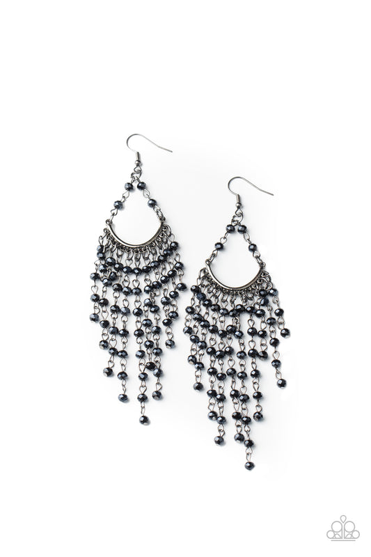 Paparazzi Metro Confetti Blue Earring. Subscribe & Save. Gunmetal fringe earrings. #P5ST-BLXX-024XX