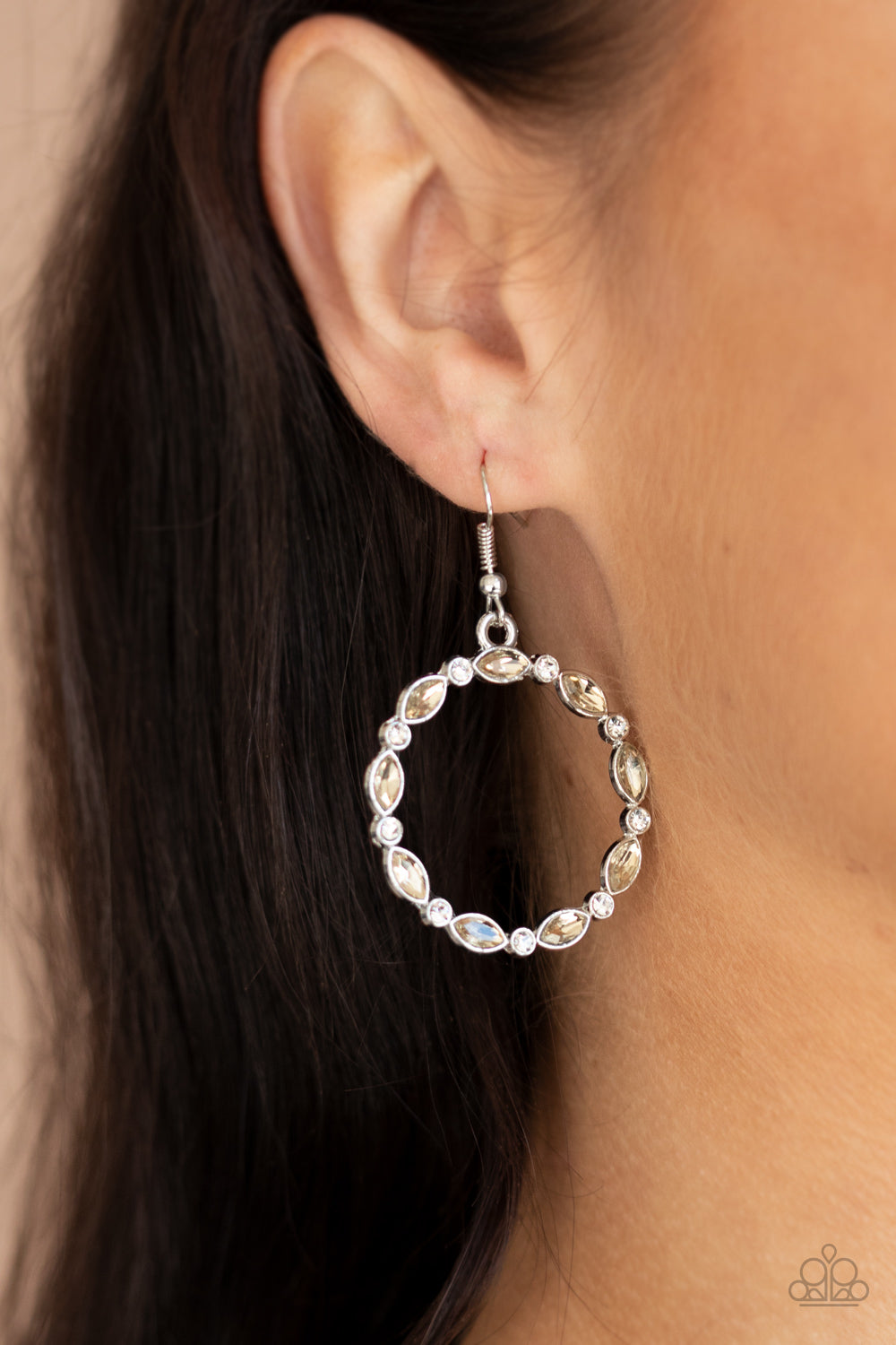 Crystal Circlets - Brown Earrings Paparazzi Accessories at AainaasTreasureBox #P5RE-BNXX-101XX 