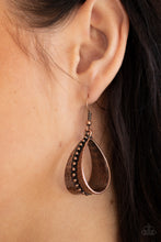Load image into Gallery viewer, STIRRUP Some Trouble Copper Rustic Earrings Paparazzi Accessories. Subscribe &amp; Save. 
