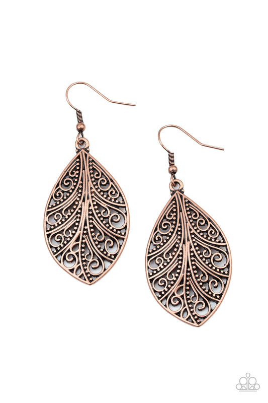 Paparazzi Earring ~ One VINE Day - Copper