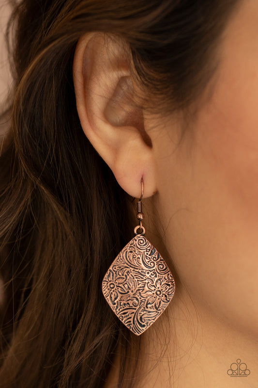 Paparazzi Flauntable Florals Copper Earrings