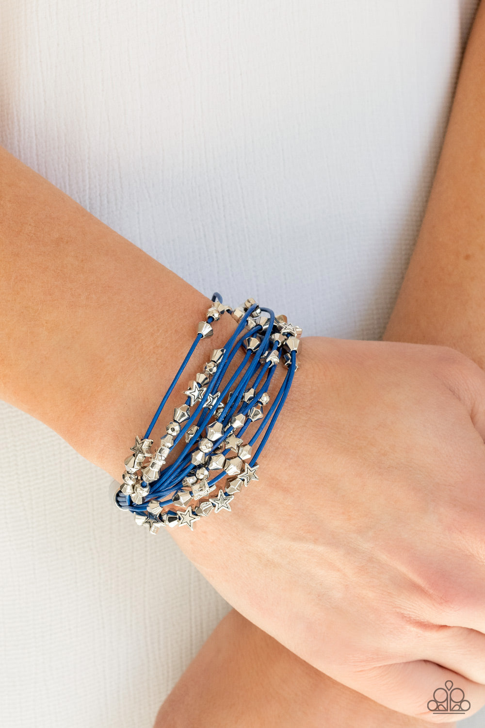 Paparazzi Star-Studded Affair - Blue Bracelet with magnetic closure $5 Jewelry. #P9WH-BLXX-239XX
