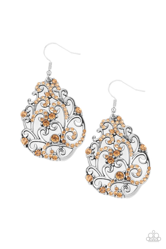 Paparazzi Winter Garden - Brown Earrings