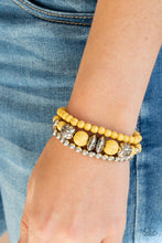 Load image into Gallery viewer, Desert Blossom Yellow Bracelet Paparazzi Accessories. Get Free Shipping. #P9SE-YWXX-135XX
