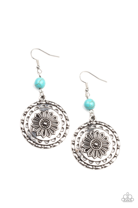 Paparazzi Flowering Frontiers - Blue Earrings online at AainaasTreasureBox #P5SE-BLXX-256XX