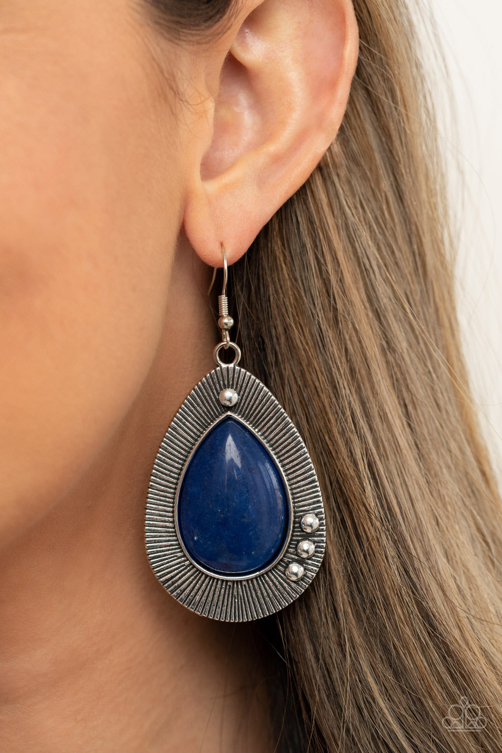 Paparazzi Earrings ~ Western Fantasy - Blue Stone Earring