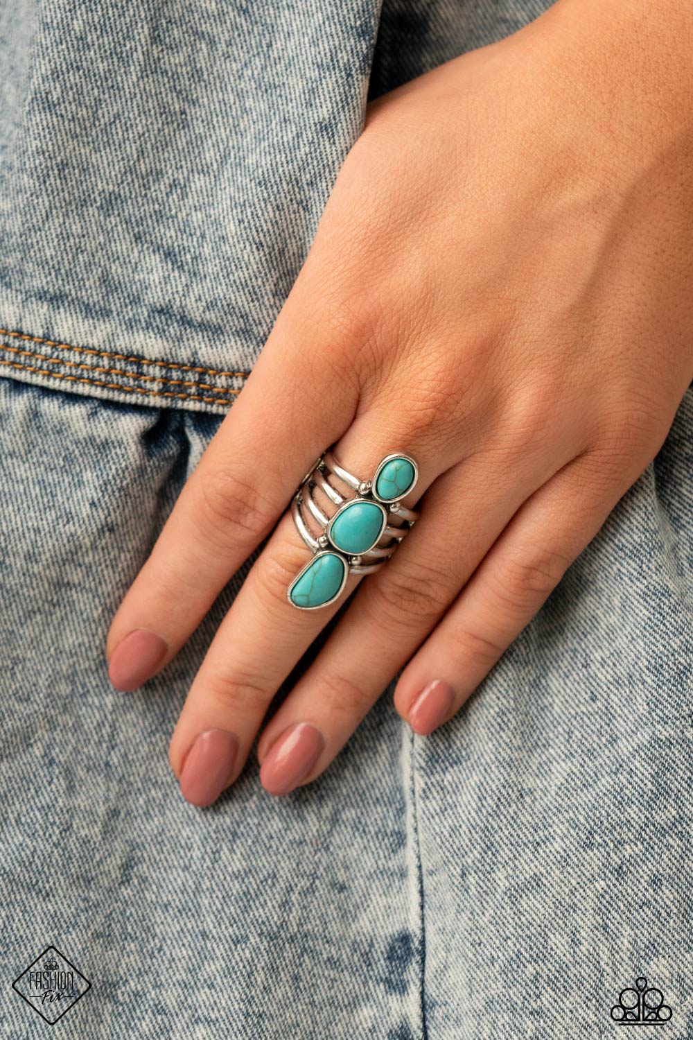 Extra Eco Blue Stone Dainty Ring Paparazzi Accessories. Get Free Shipping.#P4SE-BLXX-229ZO