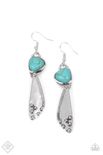 Load image into Gallery viewer, Paparazzi Going-Green Goddess Blue Turquoise Stone Earring
