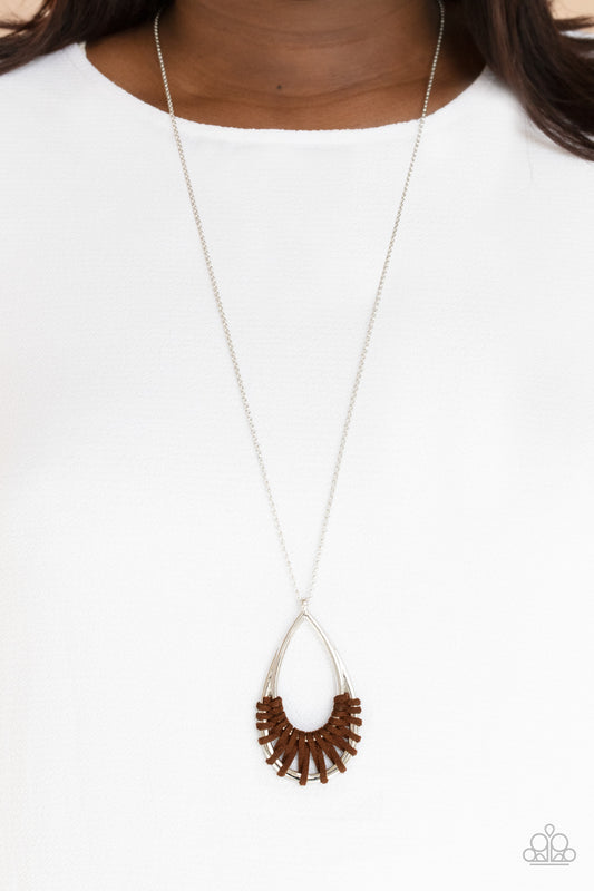 Paparazzi Homespun Artifact - Brown Long Necklace #P2SE-BNXX-185XX