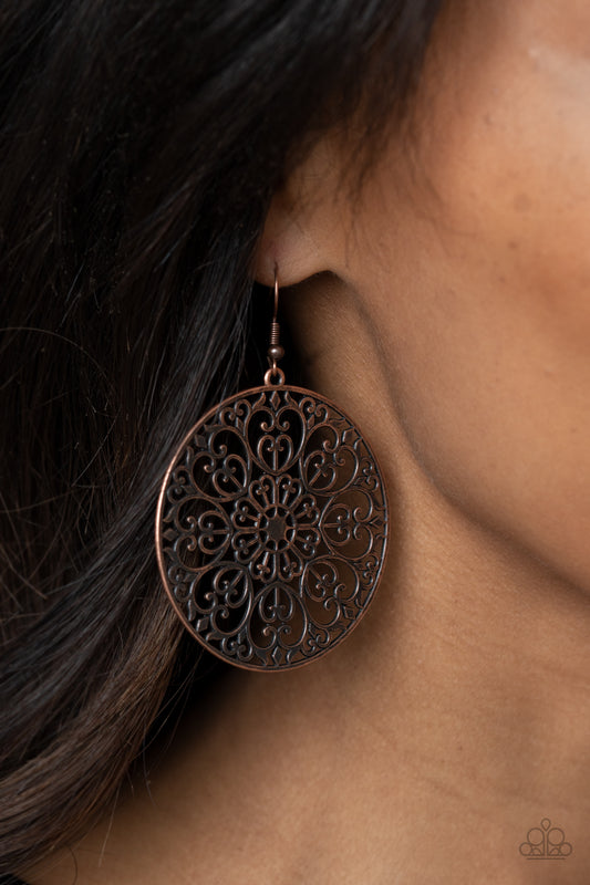 Paparazzi Make A MANDALA Out Of You Copper Earrings. Get Free Shipping