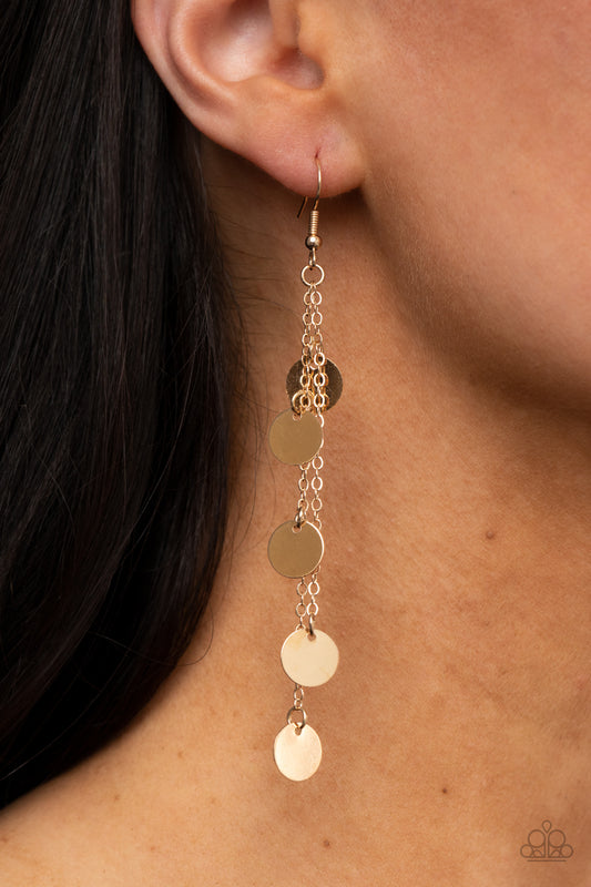 Take A Good Look Gold $5 Earrings Paparazzi Accessories. #P5DA-GDXX-051XX. Get Free Shipping