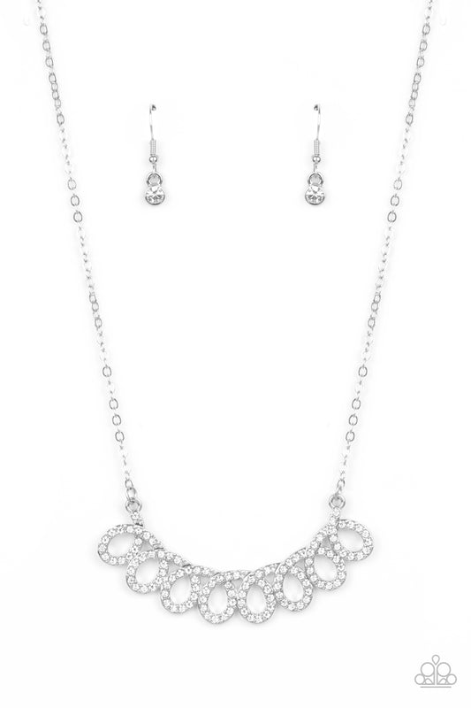 Paparazzi Timeless Trimmings White short necklace. Get Free Shipping. P2RE-WTXX-517XX