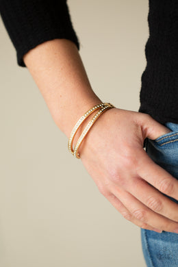 Paparazzi A Show of FIERCE Gold Hinged Closure Bracelet For Women. Get Free Shipping. 