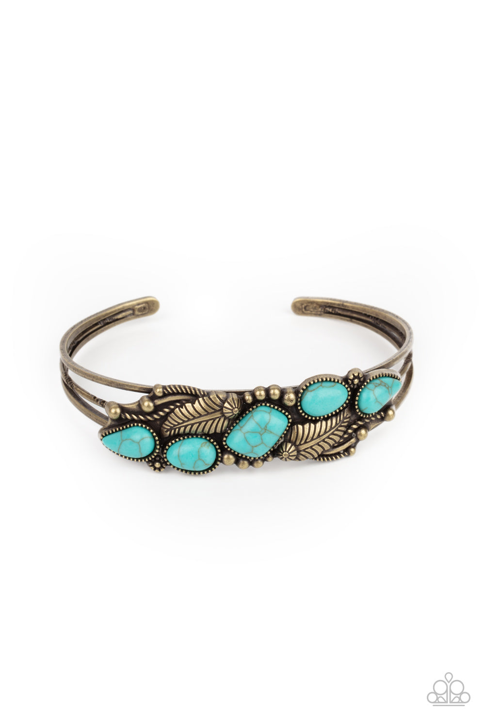 Paparazzi Cottage Living Brass and Turquoise Stone Bracelets. Subscribe & Save. #P9SE-BRXX-075YE.