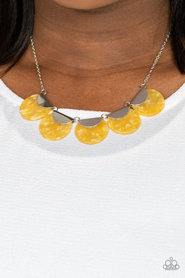 Mermaid Oasis - Yellow Necklace Paparazzi Accessories. Subcribe & Save! #P2ST-YWXX-070XX