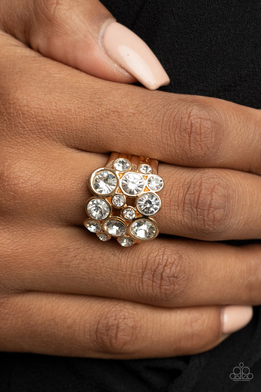 Bubbling Bravado - Gold Ring Paparazzi Accessories Fashion Fix