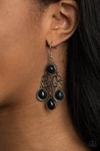 Load image into Gallery viewer, Paparazzi Earring ~ Canyon Chandelier - Black
