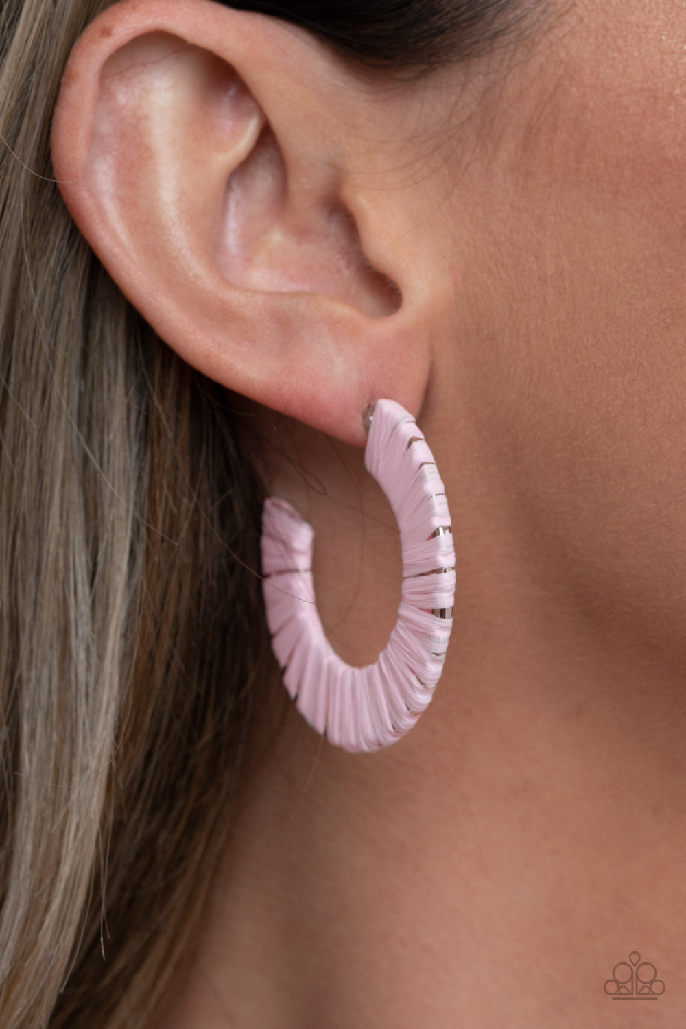 Paparazzi Earring ~ A Chance of RAINBOWS - Pink Hoops