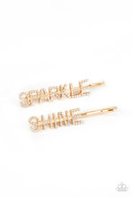 Load image into Gallery viewer, Paparazzi Hair Clip ~ Center of the SPARKLE-verse - Gold Hair Accessories
