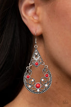 Load image into Gallery viewer, Bohemian Ball Red Earrings Paparazzi Accessories online at AainaasTreasureBox #P5WH-RDXX-134XX
