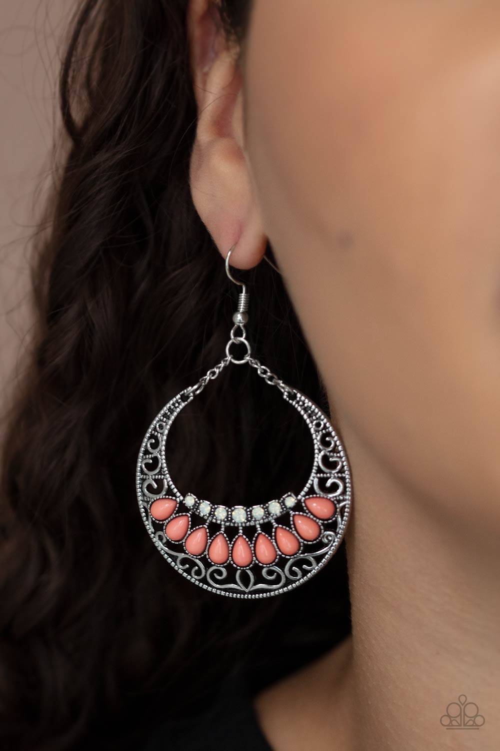 Crescent Couture - Orange Earrings Paparazzi Accessories