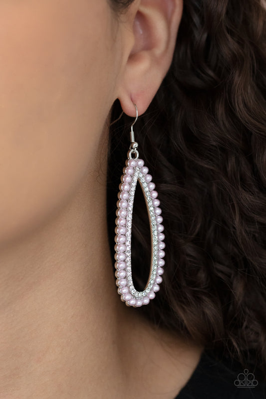 Glamorously Glowing - Pink Earrings Paparazzi Accessories $5 Jewellery #P5RE-PKXX-217XX