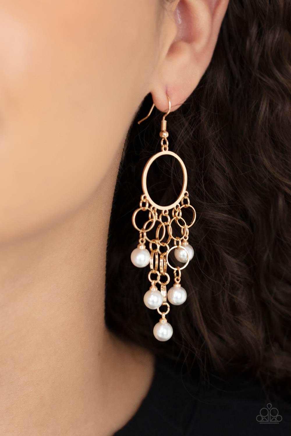 Paparazzi Earring ~ When Life Gives You Pearls - Gold