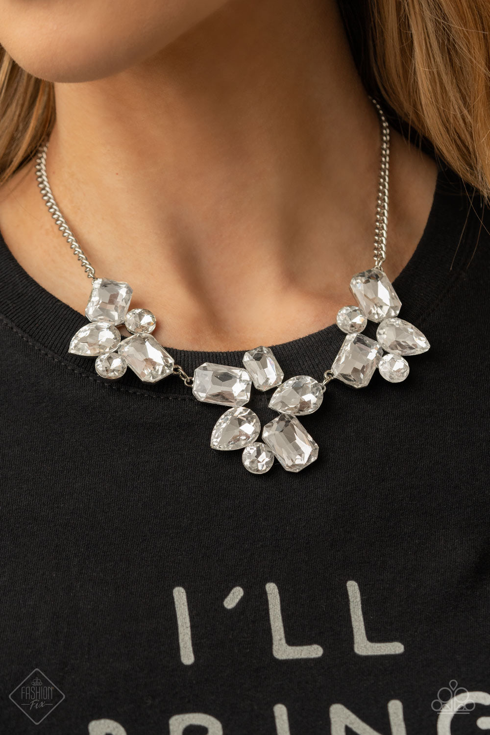 Paparazzi Galactic Goddess White Necklace. #P2ST-WTXX-097ZV. Get Free Shipping!
