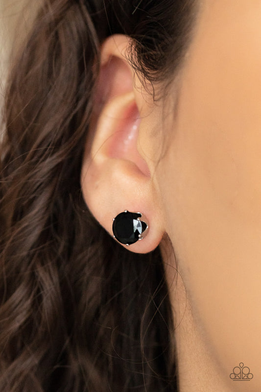 Modest Motivation - Black Earrings Paparazzi Accessories Studs