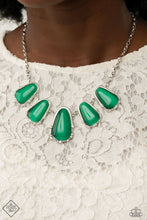 Load image into Gallery viewer, Newport Princess Green Cat&#39;s Eye Necklace Paparazzi Accessories. #P2ST-GRXX-081ZT

