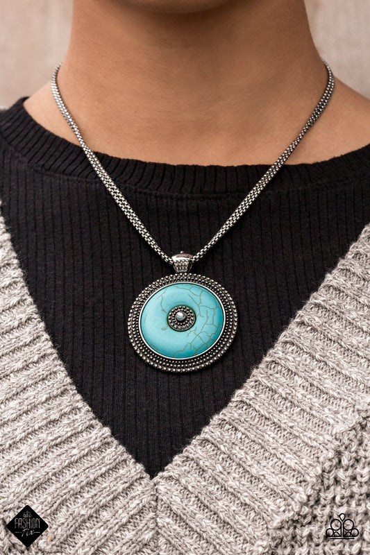 EPICENTER of Attention - Blue Necklace Paparazzi Accessories. #P2SE-BLXX-465ZW. Get Free Shipping!